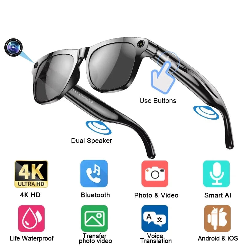 Multifunctional 4K AI Smart Glasses